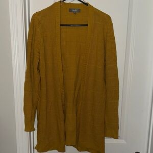 Mustard Open-Front Cardigan